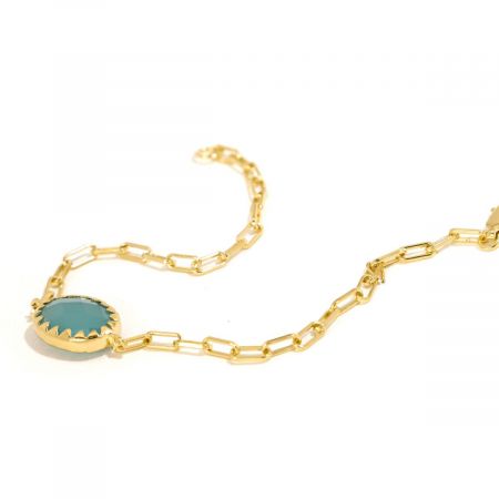 Exquisite Gemstone Charm Chain Bracelet