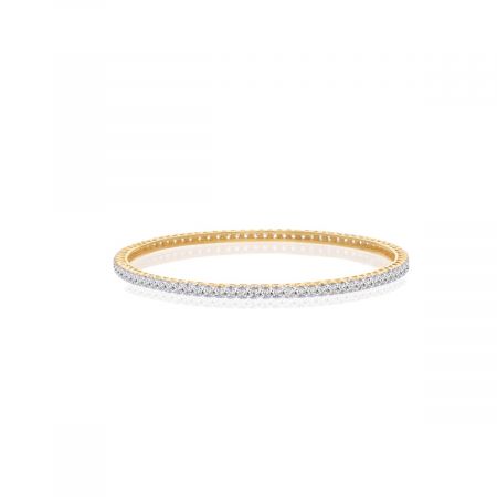 Fancy White Zircon Gold Vermeil Bangle For Women's 