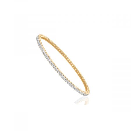 Fancy White Zircon Gold Vermeil Bangle For Women's 