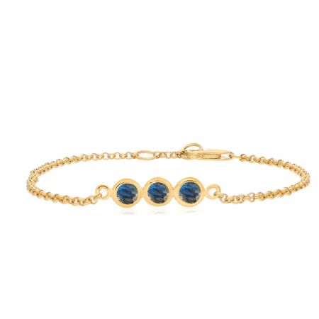 Labradorite Emily bracelet Round Gold Plated Silver Bracelet