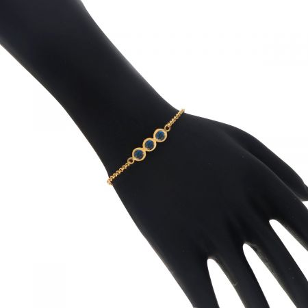 Labradorite Emily bracelet Round Gold Plated Silver Bracelet