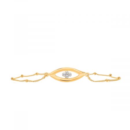 Tiny Eye Charm Gold Plated Silver Bracelet