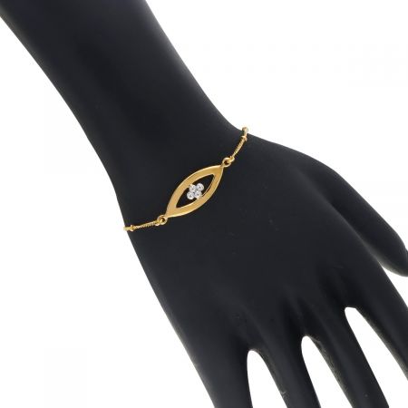 Tiny Eye Charm Gold Plated Silver Bracelet