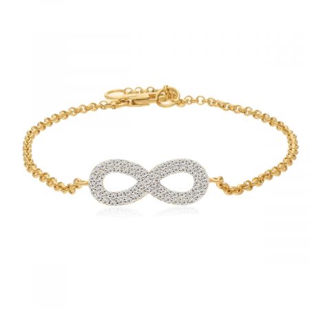 Number 8 Connector,Infinity Connector Charm Jewellery Gold Plated Silver Bracelet