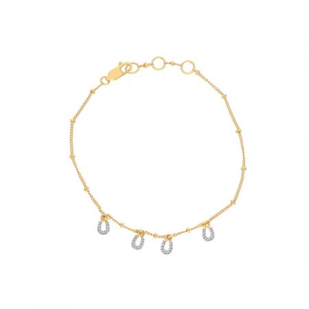 Fine Mini Charm Gold Plated Silver Bracelet