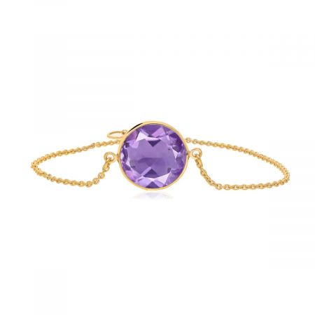 Sphere Gemstone Chain Gold Plated Silver Bracelet