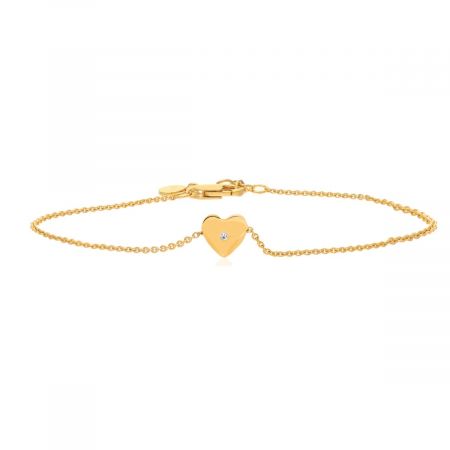 Heart-Shaped Charms Bracelet in Gold Plated 925 Silver