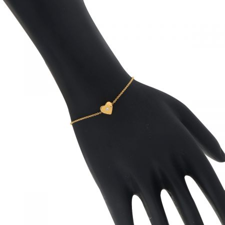 Heart-Shaped Charms Bracelet in Gold Plated 925 Silver