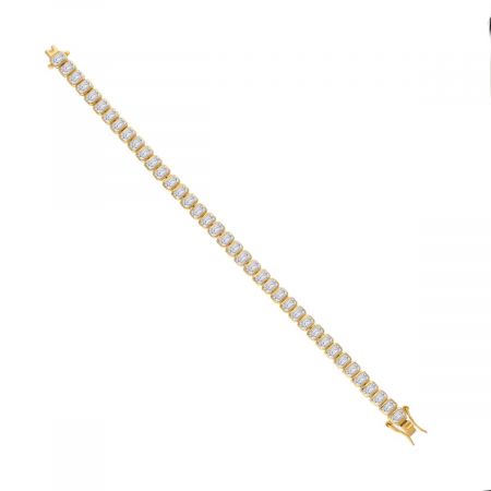 Nova Tennis White Topaz Gold Plated 925 Silver. Gift for women or girls