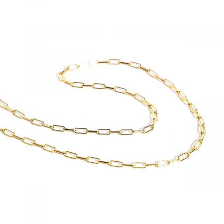 Long Adjustable Link Chain 18K Gold Vermeil on Sterling Silver with Anti Tarnish Chain