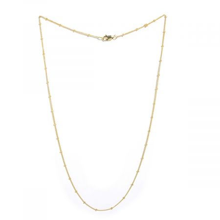 1+1 Beads Chain 18K Gold Vermeil on Sterling Silver with Anti Tarnish Chain