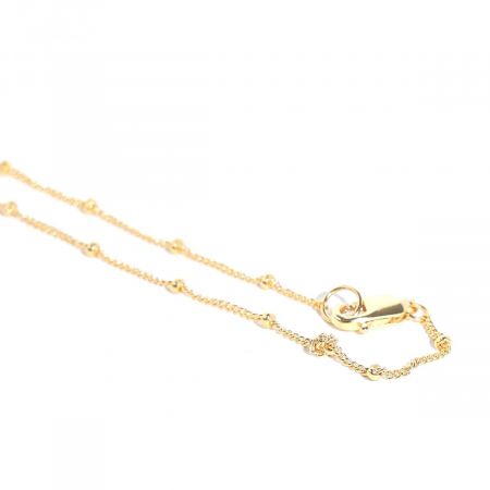 1+1 Beads Chain 18K Gold Vermeil on Sterling Silver with Anti Tarnish Chain