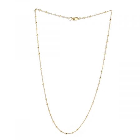 10+1 Beads Chain 18K Gold Vermeil on Sterling Silver with Anti Tarnish Chain