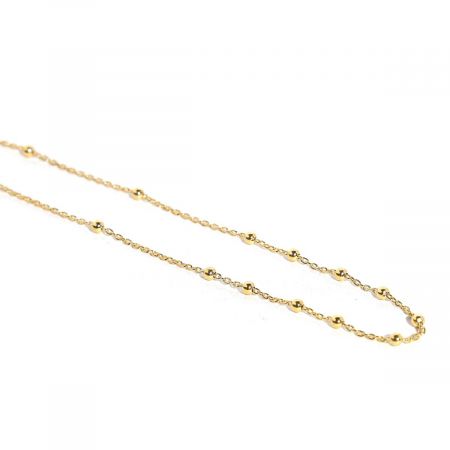 10+1 Beads Chain 18K Gold Vermeil on Sterling Silver with Anti Tarnish Chain