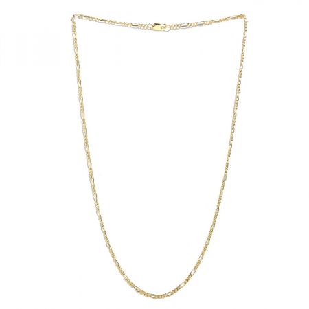3+1 Long Curb Chain 18K Gold Vermeil on Sterling Silver with Anti Tarnish Chain
