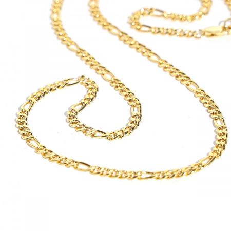 5+1 Long Curb Chain 18K Gold Vermeil on Sterling Silver with Anti Tarnish Chain
