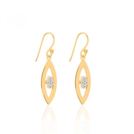 Gold Plated Horizon Charm Earrings