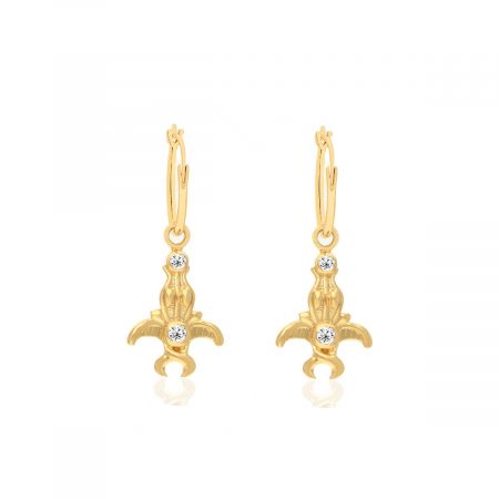 Saints Fleur Deni Huggie Hoop Earrings