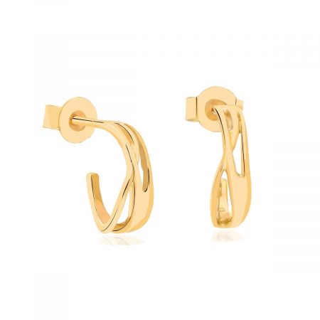 Squiggles Gold Plated Huggies