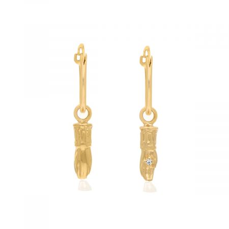 18k yellow gold hoop earrings handmade jewelry for gift, Indian gold 18kt jewels,
