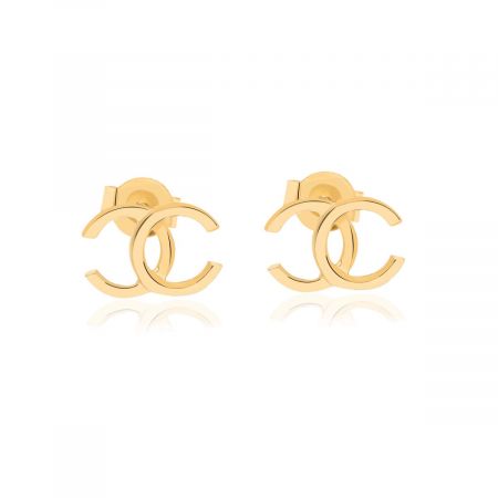 Vintage Gold Plated Chanel Stud Earring