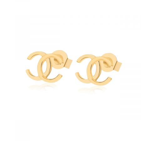 Vintage Gold Plated Chanel Stud Earring