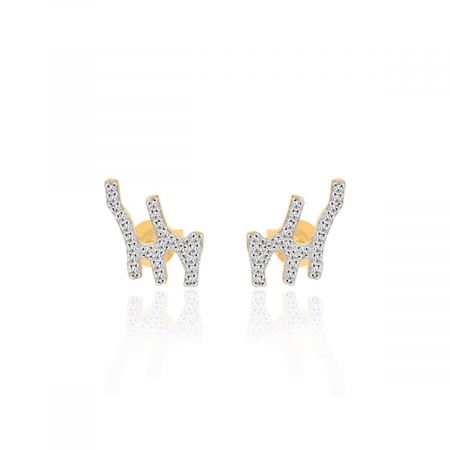 Alluring Mini Gemstone Gold Plated Stud Earring