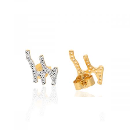 Alluring Mini Gemstone Gold Plated Stud Earring