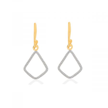 Trinal Fine White Topaz Gold Plated Dangle Earring