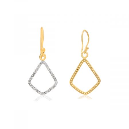 Trinal Fine White Topaz Gold Plated Dangle Earring