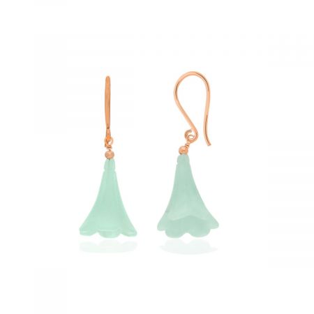 Rose Gold Plated 92.5 Sterling Silver Elegant Amazonite Earrings for Women