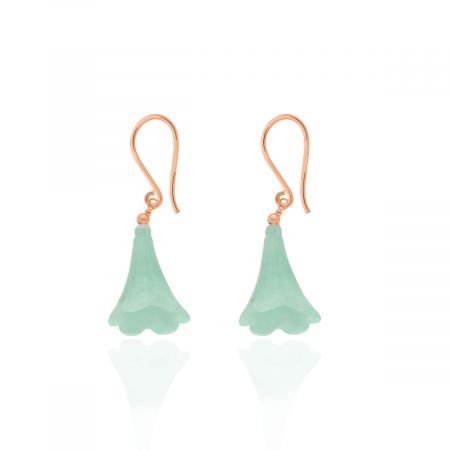 Rose Gold Plated 92.5 Sterling Silver Elegant Amazonite Earrings for Women