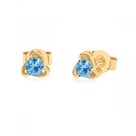 Blue Topaz Gold Plated 925 Silver. Gift for women or girls