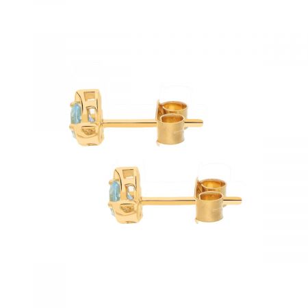 Blue Topaz Gold Plated 925 Silver. Gift for women or girls