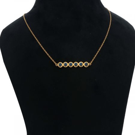 Labradorite Gold Plated Vermeil Silver Pendant Necklace