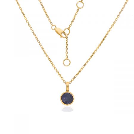 Lapis Lazuli Gold Plated Vermeil Silver Pendant Necklace