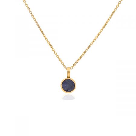 Lapis Lazuli Gold Plated Vermeil Silver Pendant Necklace
