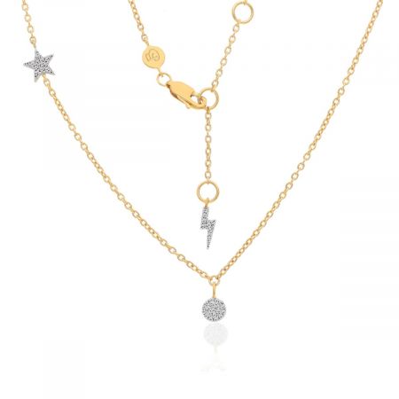 White Topaz Gold Plated Vermeil Silver Pendant Necklace