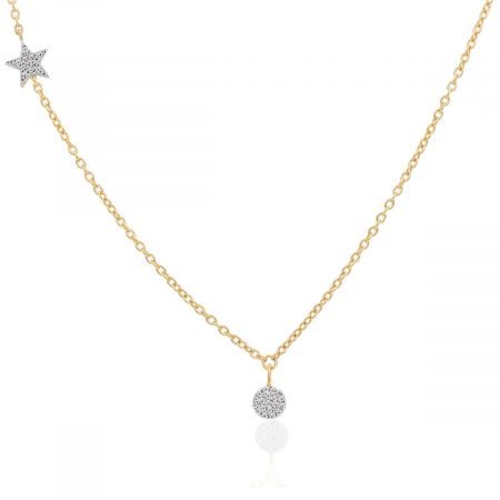 White Topaz Gold Plated Vermeil Silver Pendant Necklace