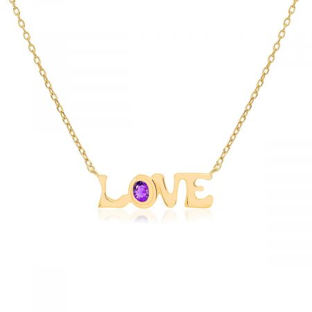 Love Valentine'S Day Special Gold Plated Vermeil Silver Pendant Necklace