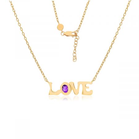 Love Valentine'S Day Special Gold Plated Vermeil Silver Pendant Necklace