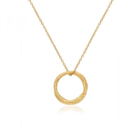 Initial O Gold Plated Vermeil Silver Pendant Necklace