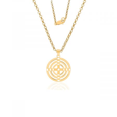 Triple Circle Charm ,Three Circle Dainty Gold Plated Necklace,Minimalist Jewelry, Geometric Jewelry Silver Pendant Necklace