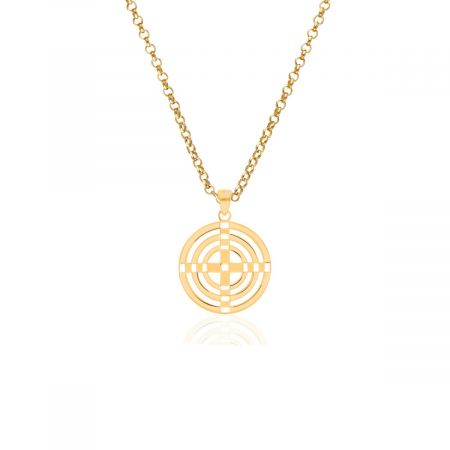 Triple Circle Charm ,Three Circle Dainty Gold Plated Necklace,Minimalist Jewelry, Geometric Jewelry Silver Pendant Necklace