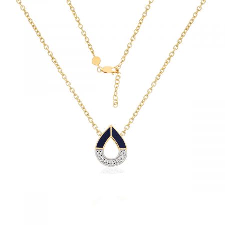 Bewitching Dew Drop With Zircon For Women Gold Plated Silver Pendant Necklace