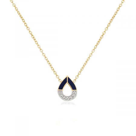 Bewitching Dew Drop With Zircon For Women Gold Plated Silver Pendant Necklace
