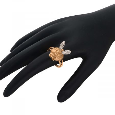 Bunny Face Rose Gold Plated Silver Ring