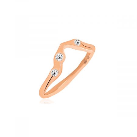 Small Nugget Stacking Rose Gold Plated Silver Ring