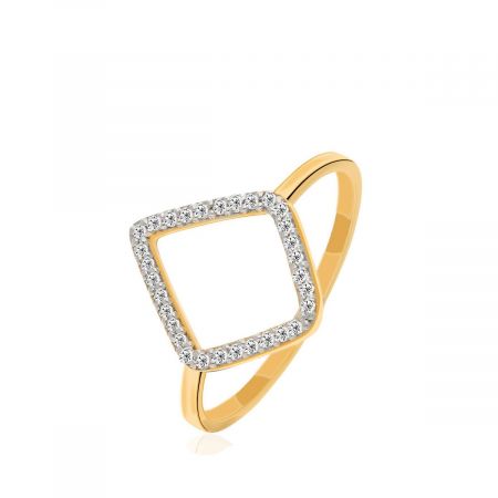 White Topaz Molten Gold Plated Vermeil Gemstone Silver Ring