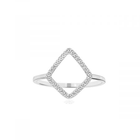 White Topaz Molten Rhodium Plated Vermeil Gemstone Silver Ring